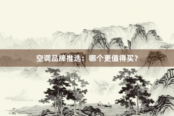 空调品牌推选：哪个更值得买？